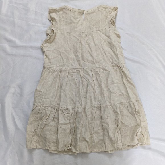 New In Tan Ruffled Babydoll Dress Women's Size Large Brand New with Tags - Picture 4 of 5